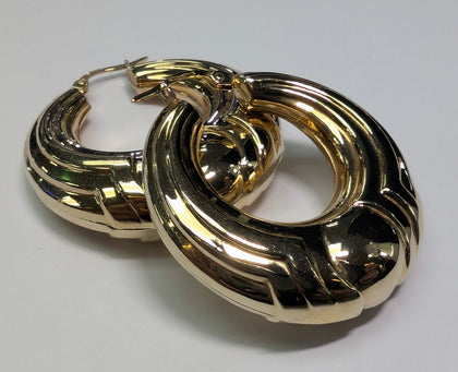 9CT GOLD HEAVY HOOP EARRINGS