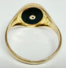 9ct gold signet ring with onxy & diamond size T