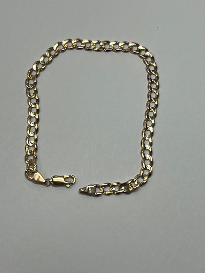 9CT GOLD CURB CHAIN/BRACELET APPROX 8.5