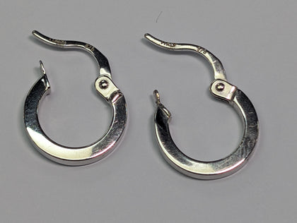 9CT WHITE GOLD HOOP EARRINGS