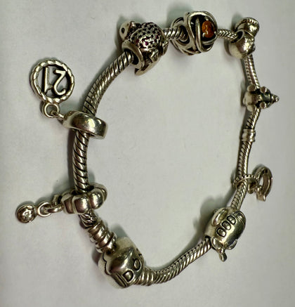 Pandora Bracelet With 8 Charms - Boxed