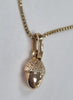 14ct gold chain with acorn pendant 22"