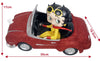 Betty Boop In Sports Car - Red Glitter 30cm