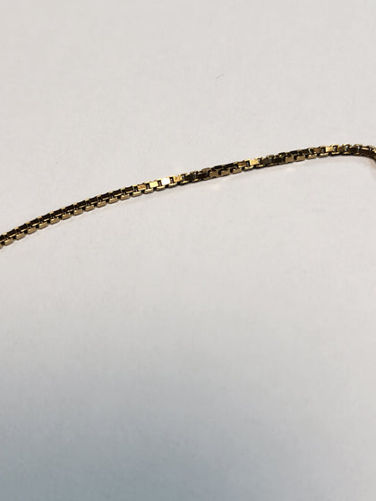 9CT Yellow Gold Box Chain Bracelet - 7
