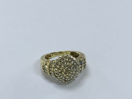 9ct Gold 1ct Diamond Ring - Size K.