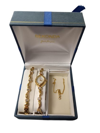 sekonda gold plated woman's gift set