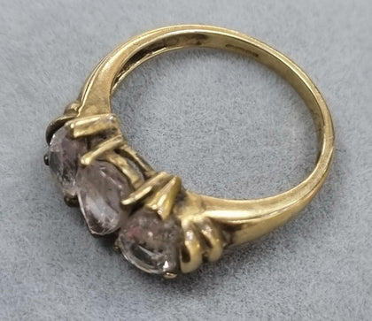 9ct Gold Ring with CZ Stones 