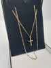 9K Gold Necklace 1.5G (375 Hallmarked), with 9K Cross Pendant 1.3G - Length: 19"