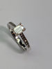 9ct White Gold Coffin Diamond Ring