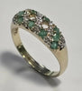 9ct Gold Emerald & Diamond Ring - Size N 1/2