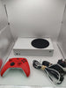 Xbox Series S Console, 512GB, White, Discounted includes red controller and power cable-discolouration and stains on console casing