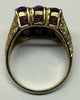 9CT GOLD AMETHYST DRESS RING M1/2