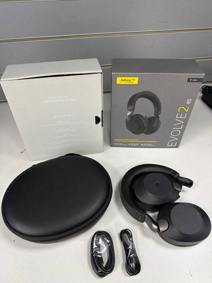 Jabra Evolve2 85 Wireless Over-Ear Headset like new in case- boxed