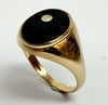9ct gold signet onyx ring size P 1/2