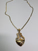 18CT YELLOW & WHITE GOLD NECKLACE WITH LOVE PENDANT