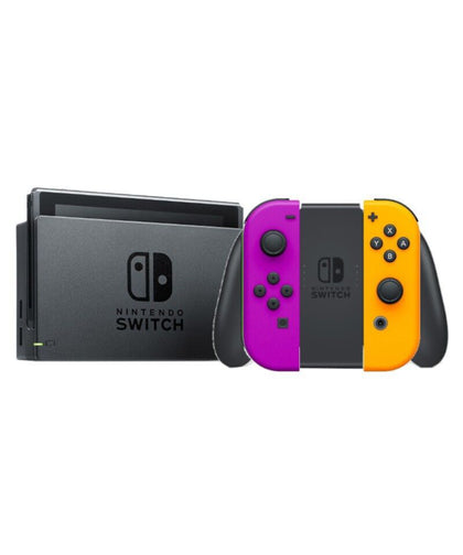 Nintendo Switch OLED Console Purple/Orange Joy-con's & Carry Case ** Unboxed **