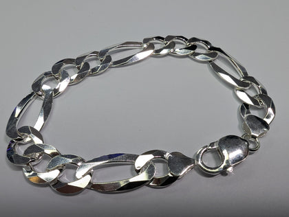 Brand New Silver  925 Figaro Bracelet