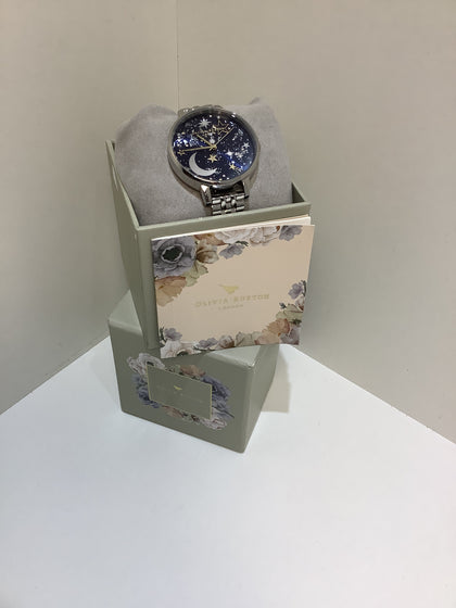 Olivia Burton Celestial Navy Sunray Gold & Silver Bracelet Watch.