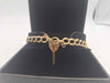 Vintage 9ct Yellow Gold Ladies Curb Bracelet With Heart Clasp - 7.5" Long - 7.61 Grams