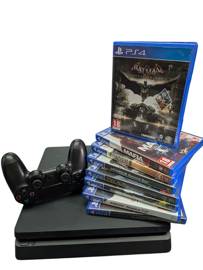 SONY PS4 SLIM CONSOLE & 8 GAMES PRESTON STORE