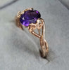9ct Yellow Gold Ring Purple Stone Size O1/2