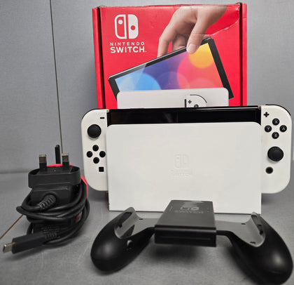 Switch Console, 64GB OLED + White Joy-Con, ***Boxed***