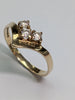 9ct Gold Wishbone Style Ring With Clear Stones