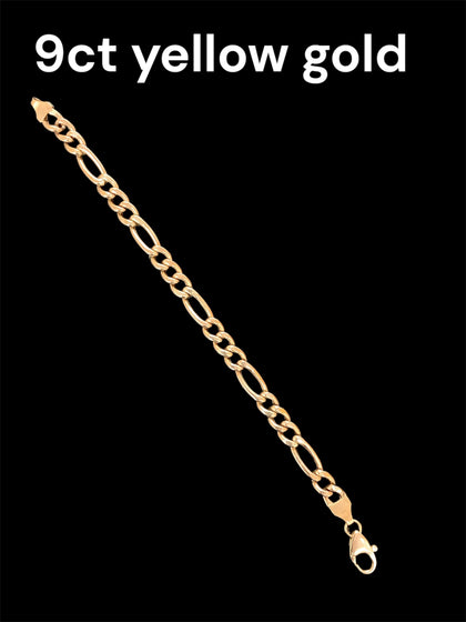 9ct Figaro Bracelet 8.5
