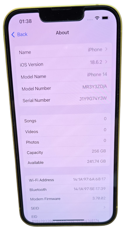 Apple iPhone 14 256GB - 86% Battery