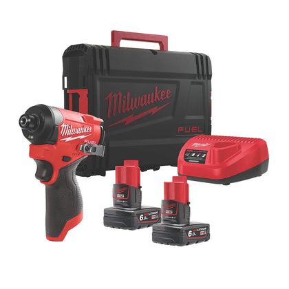 Milwaukee M12FID2-602X M12 Fuel Impact Driver ( x2 6.0 ah Batteries ) ** Boxed **