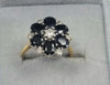18ct Gold Diamond/Sapphire Ring Size "P"