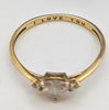 375 Hallmarked, Yellow Gold, Heart Shaped Stone on Thin Band, Engraved 'I Love You', Size N/6 1.15g