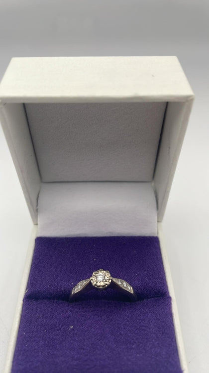9ct white gold diamond ring