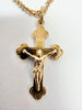 9ct yellow gold cross with chain 18.5"
