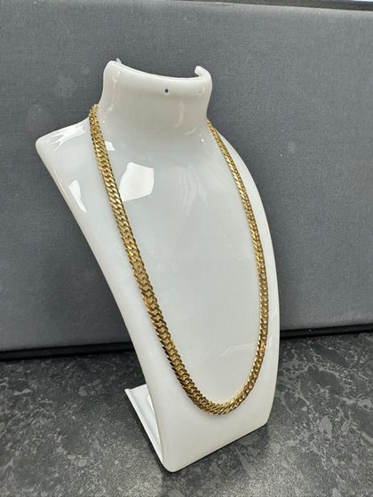 9ct Diamond Cut Curb Chain 27.4g 18