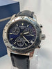 Tissot Mens Quartz Chronograph Watch With Blue Dial - With Date - With Leather Strap - Boxed