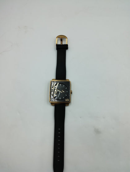 ARMANI EXCHANGE AX2008 GOLD AND BLACK SILLICONE STRAP