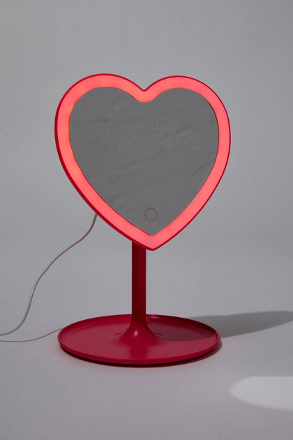 Typo - Shaped Mirror Desk Lamp - pink heart.