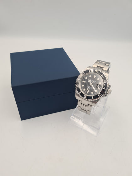 Guanqin NH35A automatic movement black faced Stainless steel mens watch BOXED