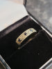 9ct Yellow Gold Ring With Clear And Black Stones - Size J - 2G