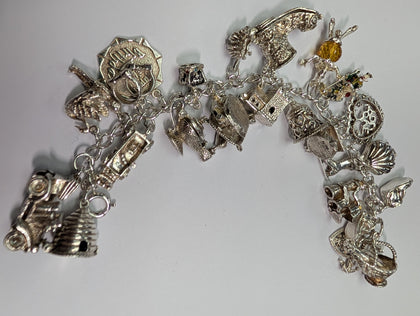 Vintage Stirling Silver Charm Bracelet