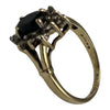 9ct 2.53gram  yellow gold ring with 1 black and small stones -1 stone missing