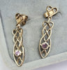 9ct Two Colour Gold Sapphire Clogau Dropper Earrings