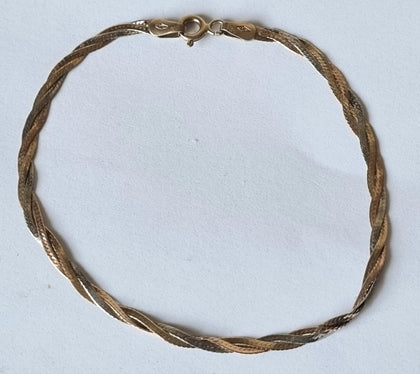 9CT GOLD TRI COLOURED BRACELET