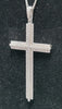 18CT - White gold Cross With Double Chain 9-18" - 10.56g - With Clear Stones