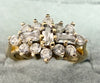 9ct yellow gold cluster ring size M 1/2
