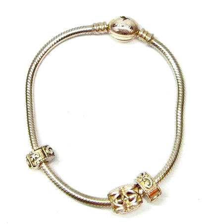 Chamilia Sterling Silver Oval Snap Charm Bracelet