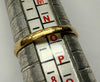 9ct gold ring with black stone and diamond size N 1/2
