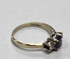 9CT - Yellow Gold Ring With Purple And Clear Stones - 2.01g - Size N - Hallmarked