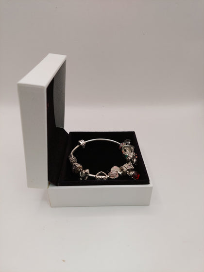 Pandora Bracelet with 12 charms Hallmarked&Tested (Pandora ALE)